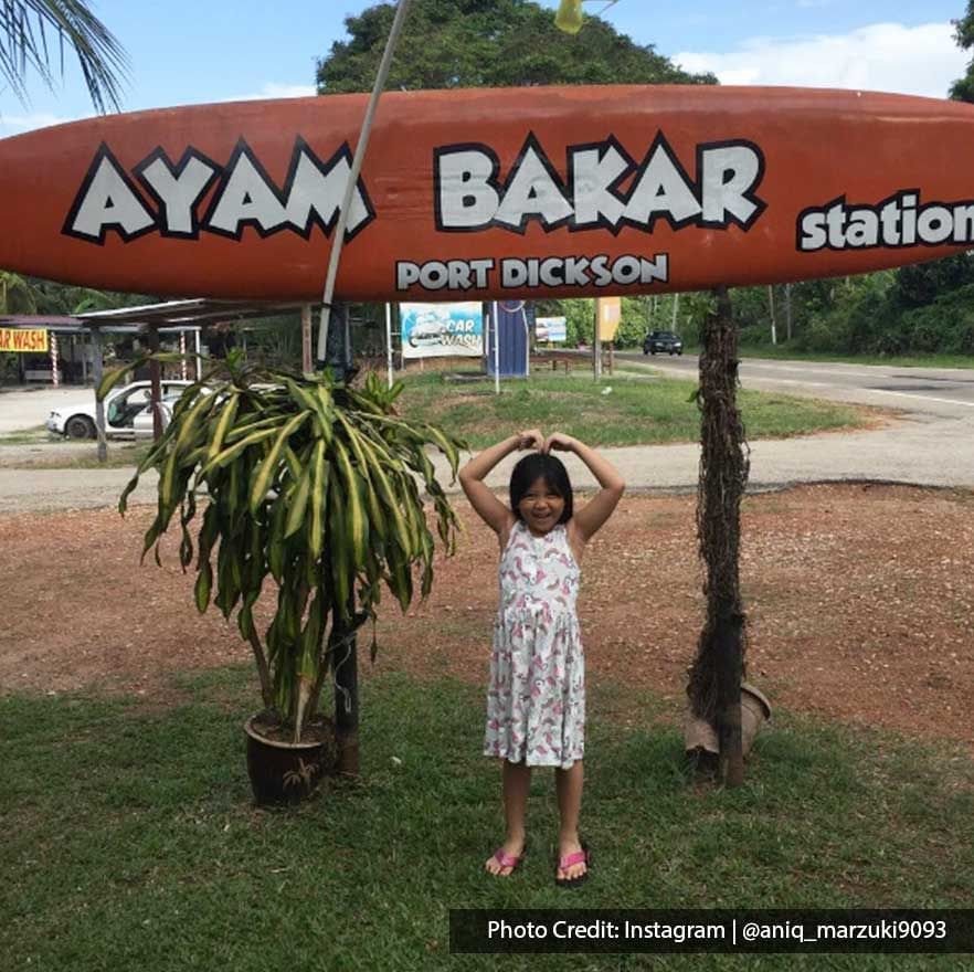 Malaysia port dickson local food ayam bakar station storefront