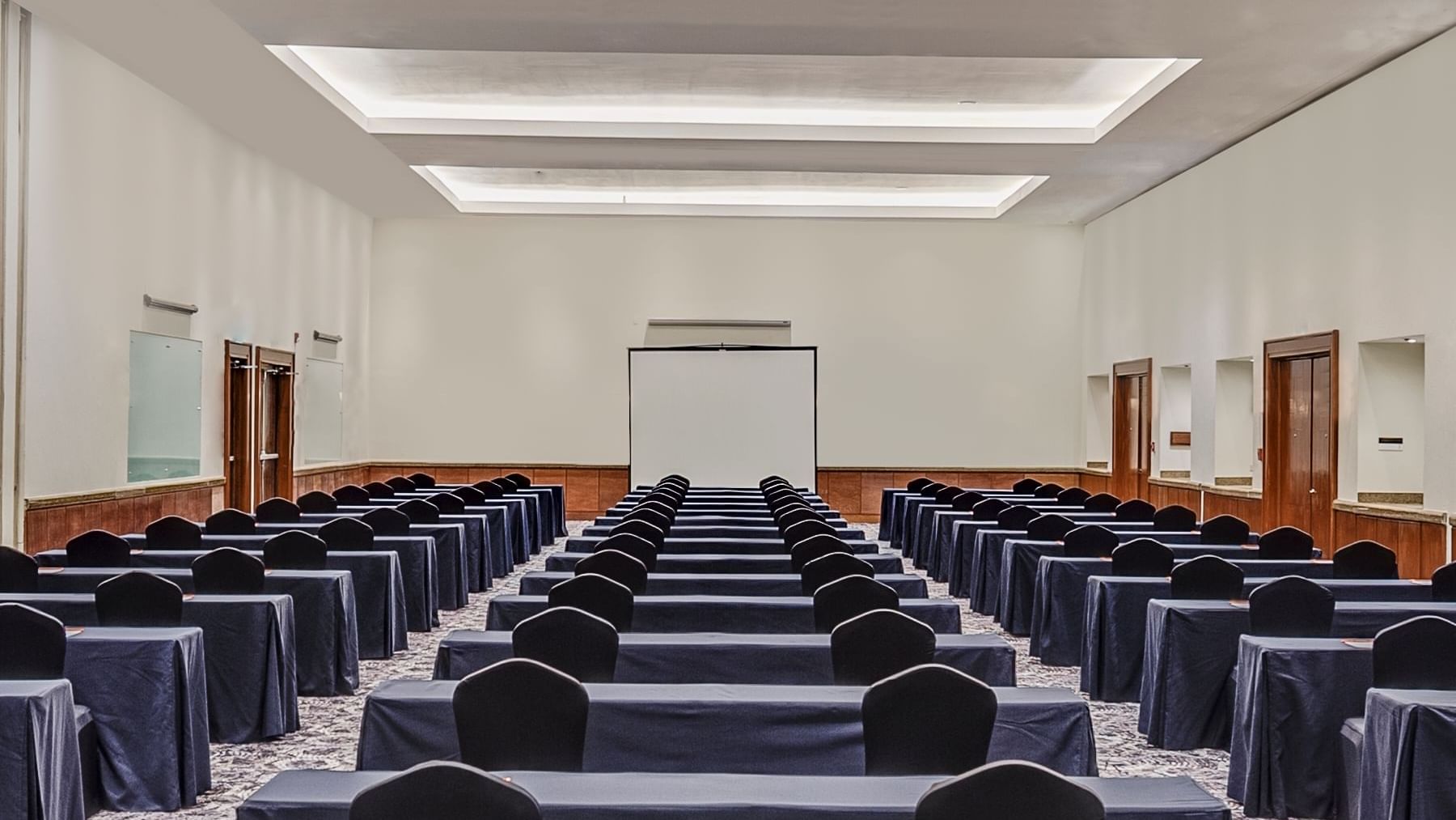 Classroom set-up in a meeting room at Fiesta Americana Hotels