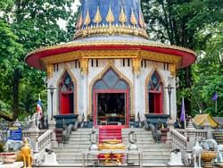 The exterior of King Taksin Shrine near Chatrium Golf Resort