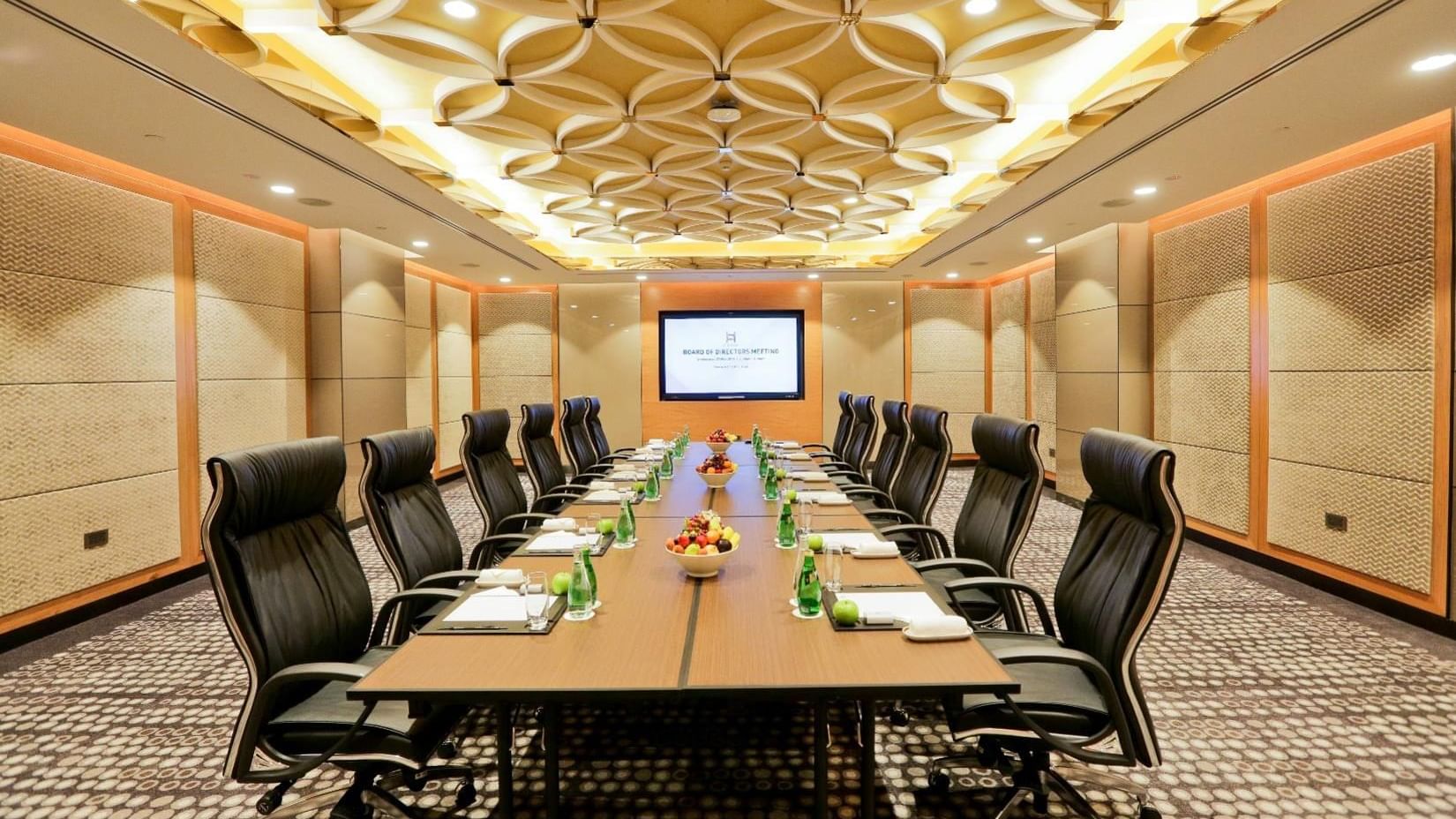 Grand boardroom set-up in a venue at Sunway Resort
