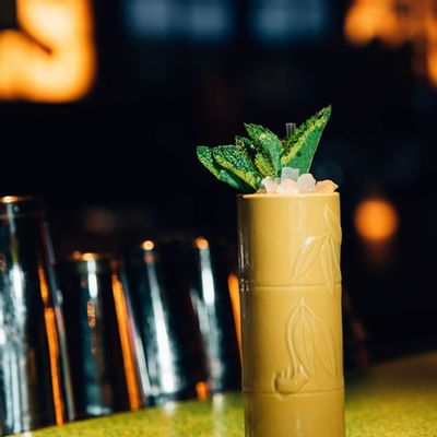 Close-up of Mai Tai served at Backstage at the Verb