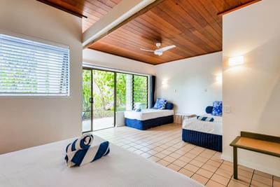 Interior of Reef Family Room bedroom at Heron Island Resort