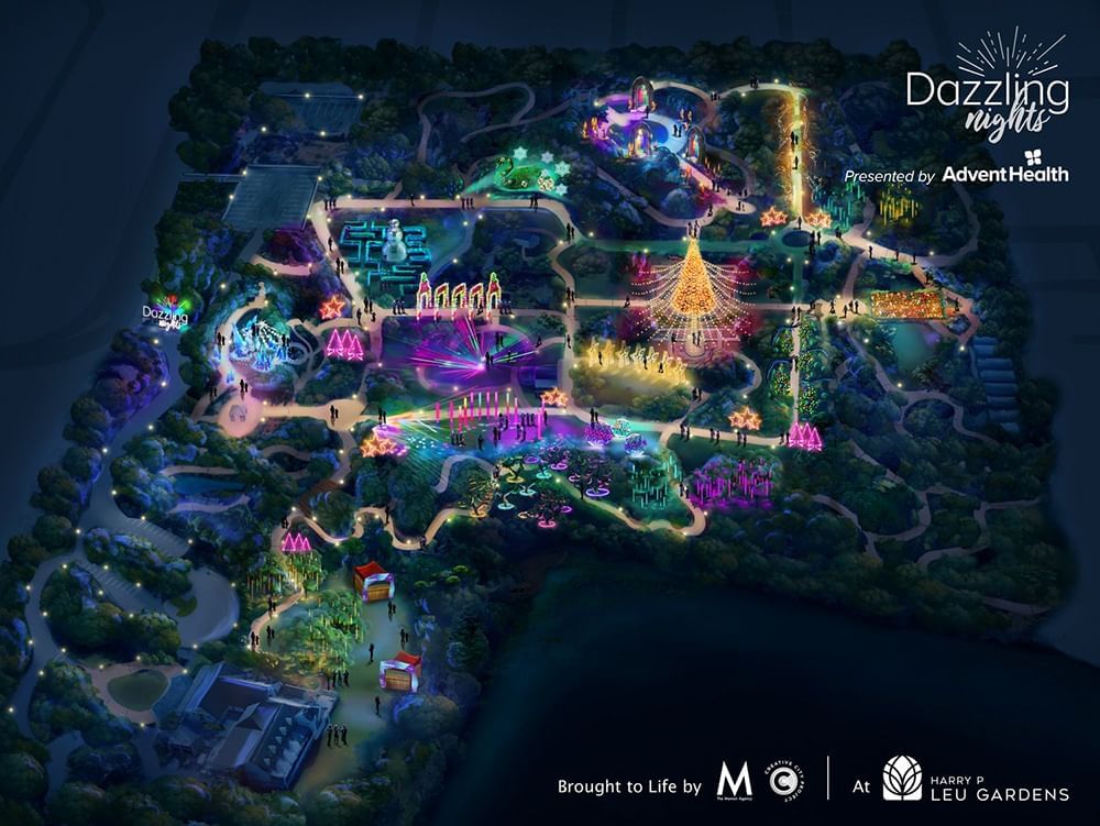Leu Gardens Dazzling Nights Area Map