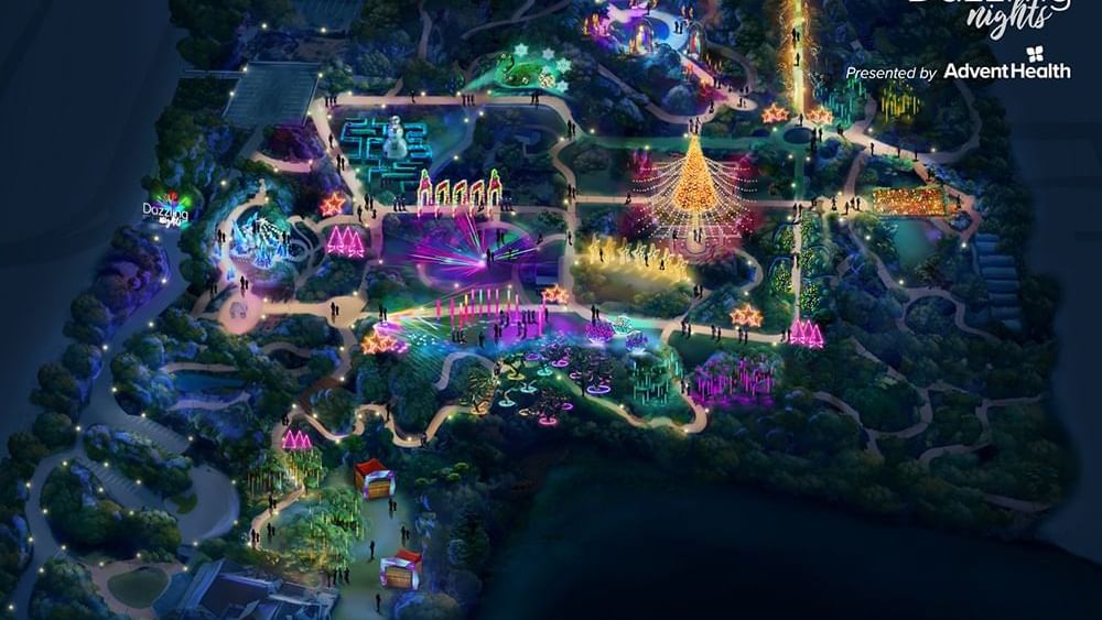 Leu Gardens Dazzling Nights Area Map