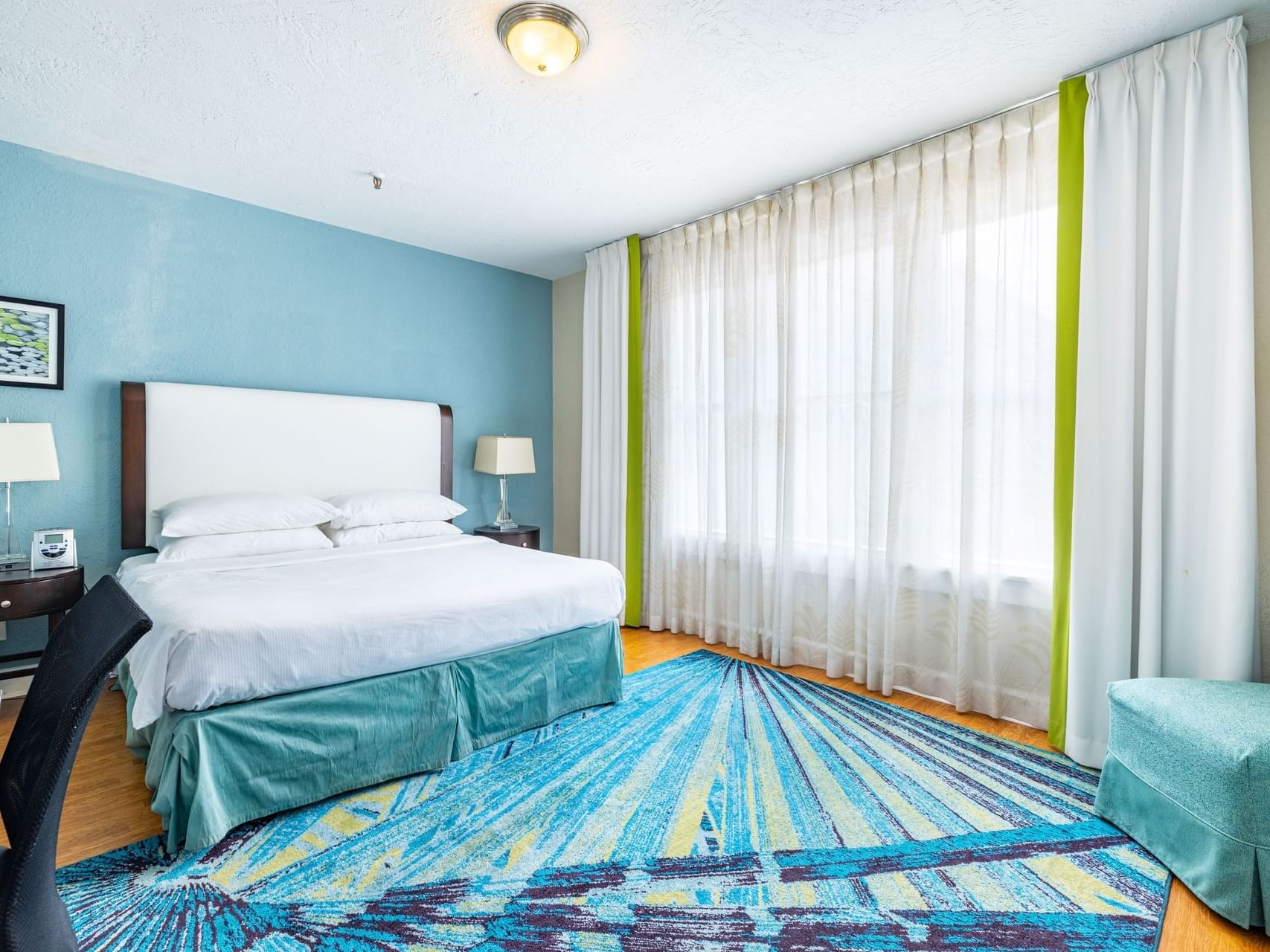 Interior of Deluxe King Guestroom at The Exchange Hotel