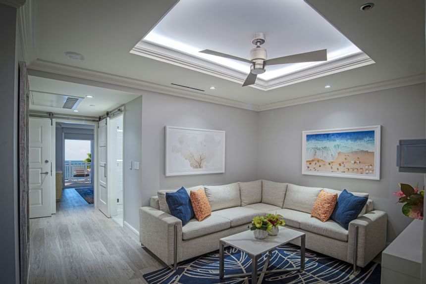 Living area of Sunsuites Two Bedroom at Sunseeker Resort