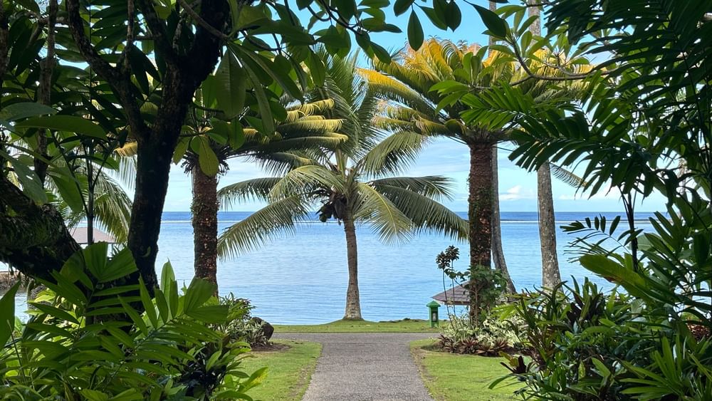 Pathway leading to the adult only beach at Warwick Fiji Resort and Spa Korolevu.