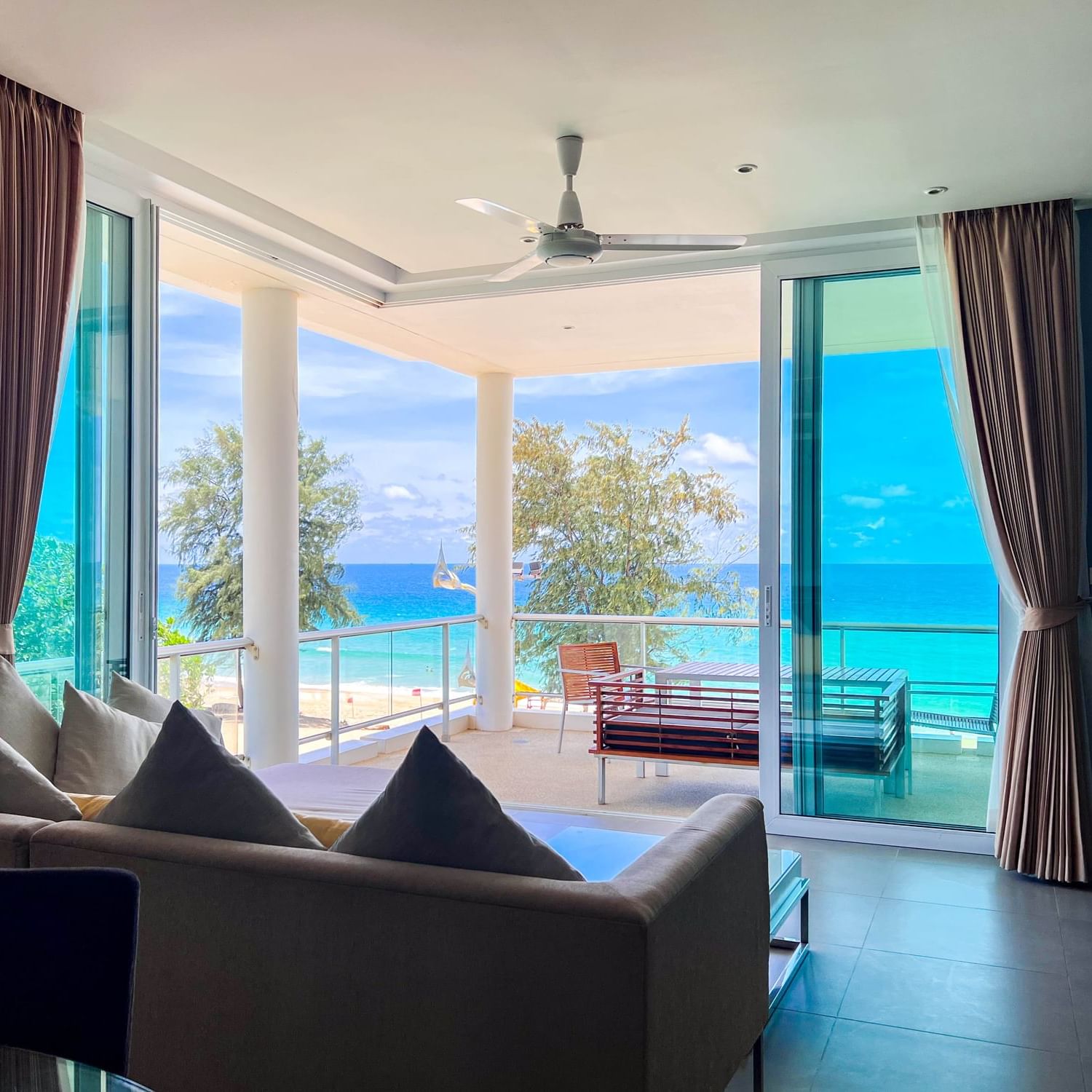 A view of turquoise blue sea of Karon beach from Family Two-Bedroom Beachfront Residence
