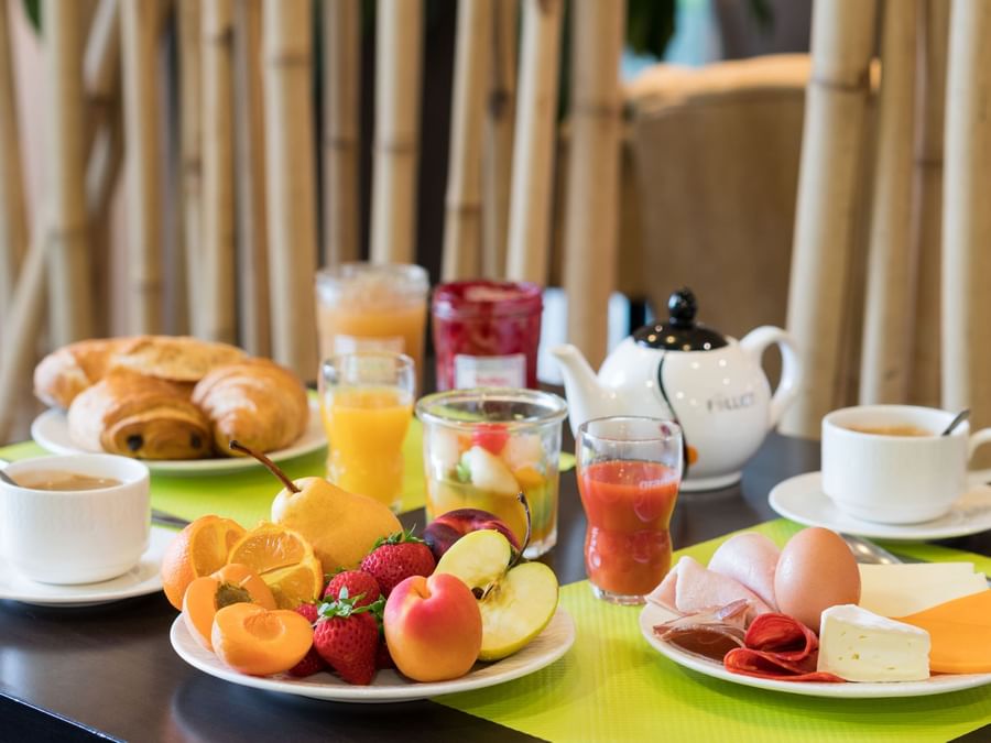 Delightful breakfast served at Hotel Le Caussea