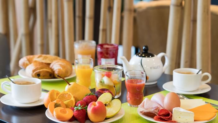 Delightful breakfast served at Hotel Le Caussea