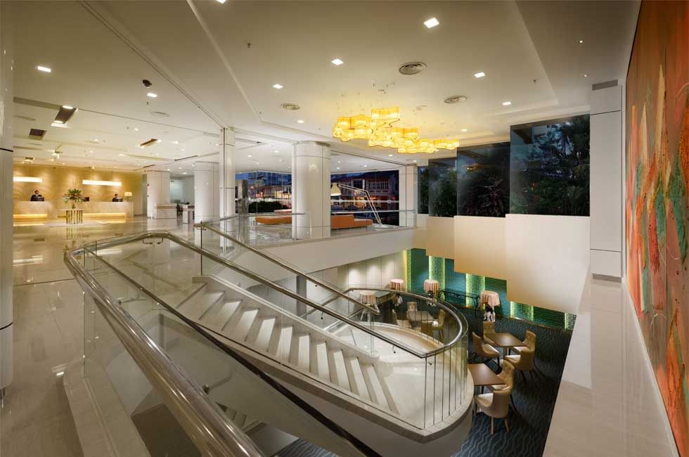 Interior of a spiral staircase in the lobby area at Sunway Hotel Georgetown