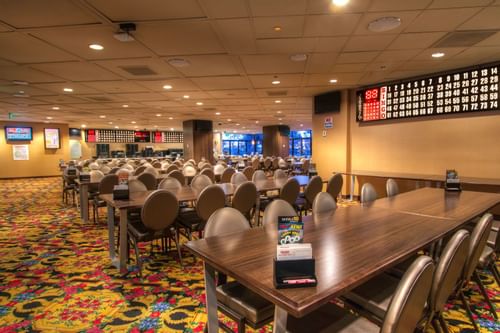 rows of tables in a casino