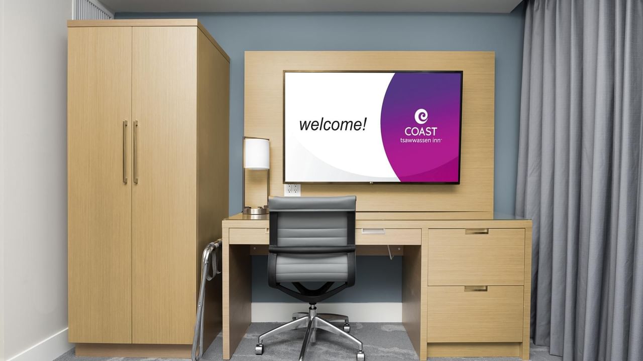 Working desk with TV