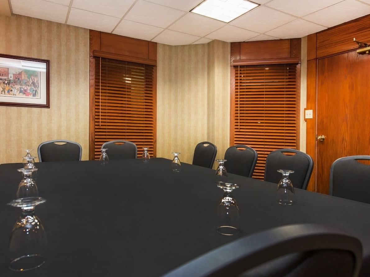 Boardroom set-up in Toti Room at Varscona Hotel on Whyte