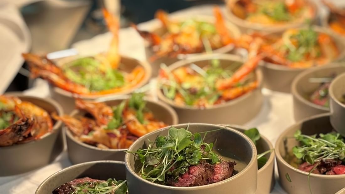 Close-up of Meal arrangements in Niche Room at Pullman Sydney Olympic Park