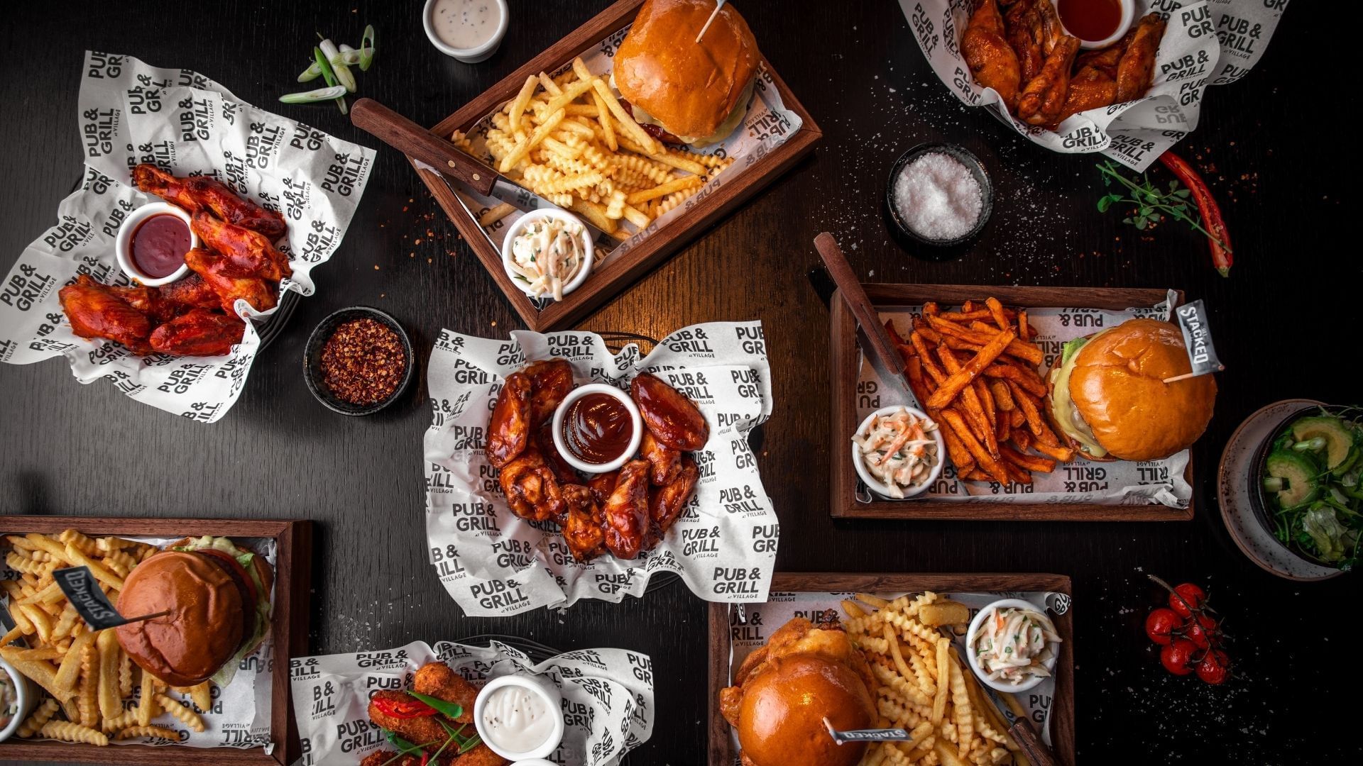 Closeup of dishes & appetizers served at Village Hotels
