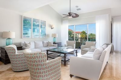 2 Bedroom Ocean View Duplex living room in Somerset Grace Bay