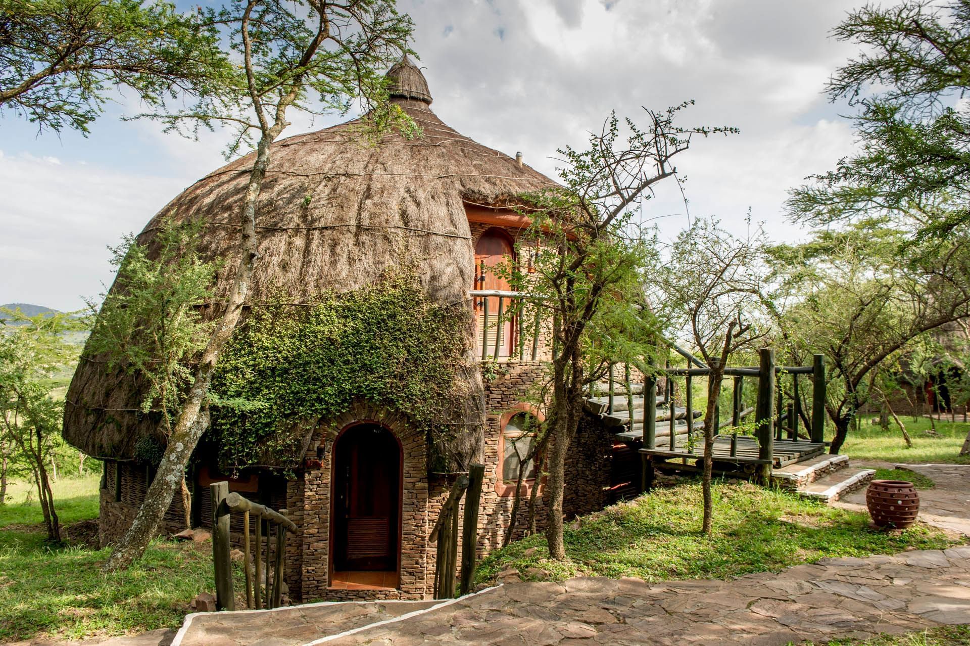 Exterior of a hotel room at Serengeti Serena Safari Lodge