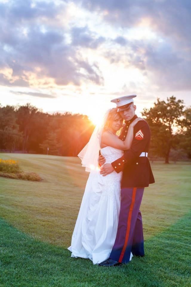 Wedding couple posing in the grounds of Evergreen Resort