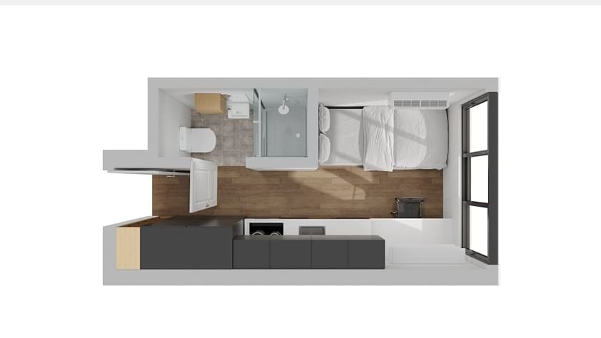 UL Melbourne CBD - Studio Standard Floorplan