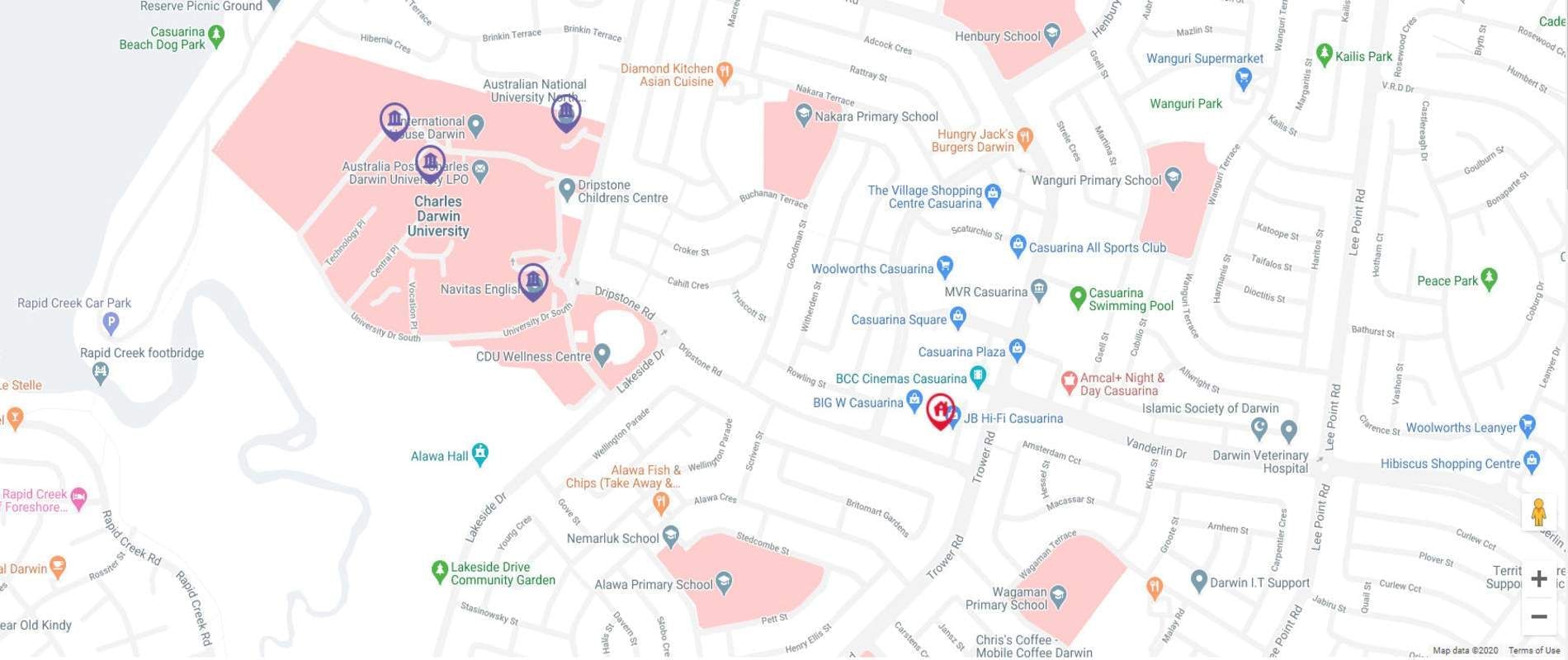 UniLodge Darwin  Map