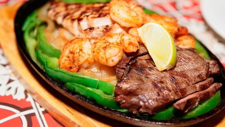 Shrimp & Meat dish at El Tapatio near Legacy Vacation Resorts