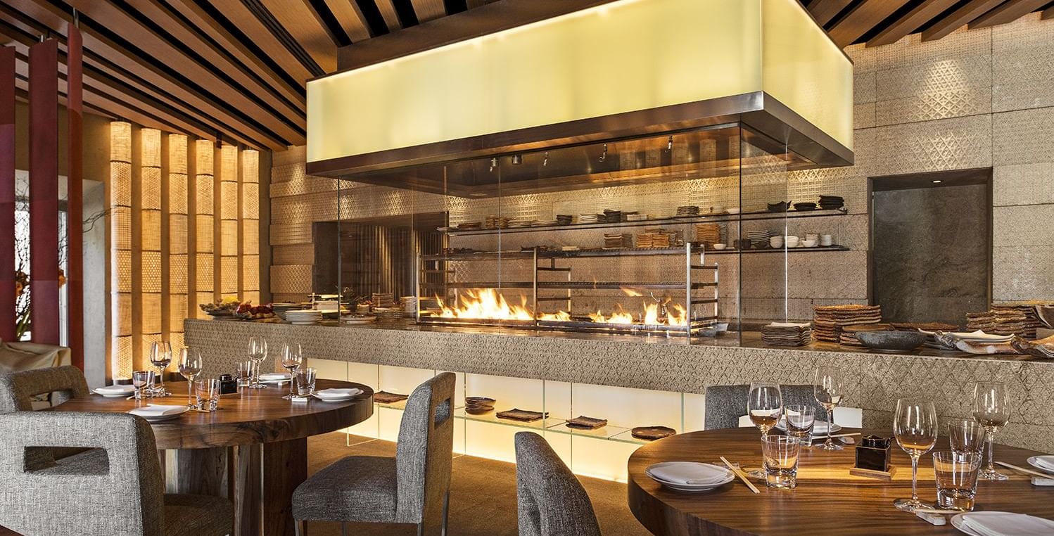 Zuma restaurant bar counter at Fendi Private Suites