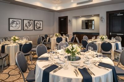 Banquet setting & decoration for a ceremony at The Portsmouth