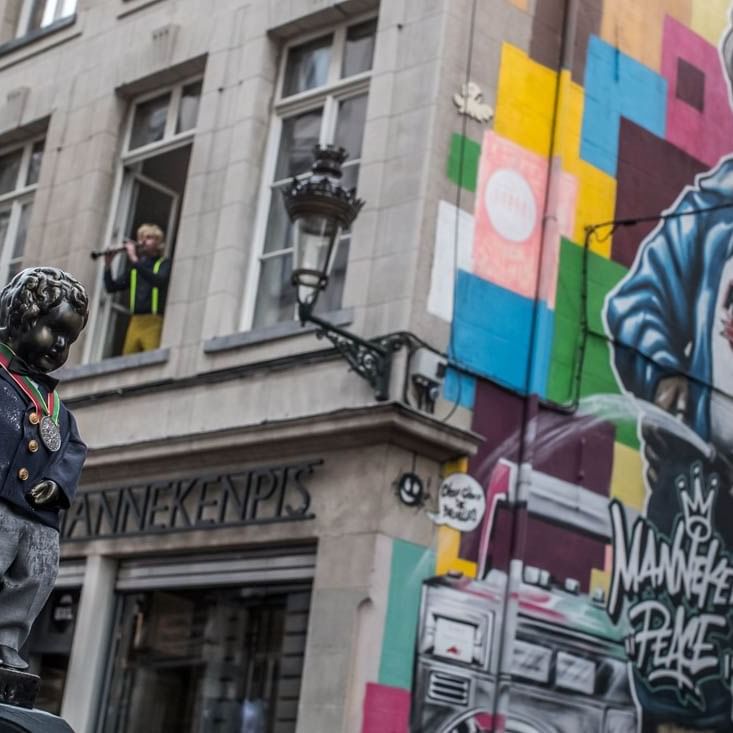 A boy statue in Manneken Pis near Hotel Barsey by Warwick - Brussels