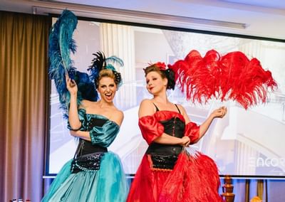 Performers with fancy dresses in an event at Amora Hotel Sydney