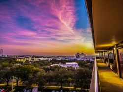 City view from a balcony at sunset, Rosen Inn at Pointe Orlando
