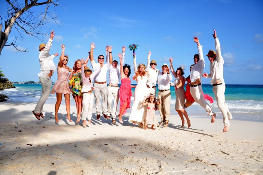 People enjoying a Party on a beach near Bougainvillea Barbados