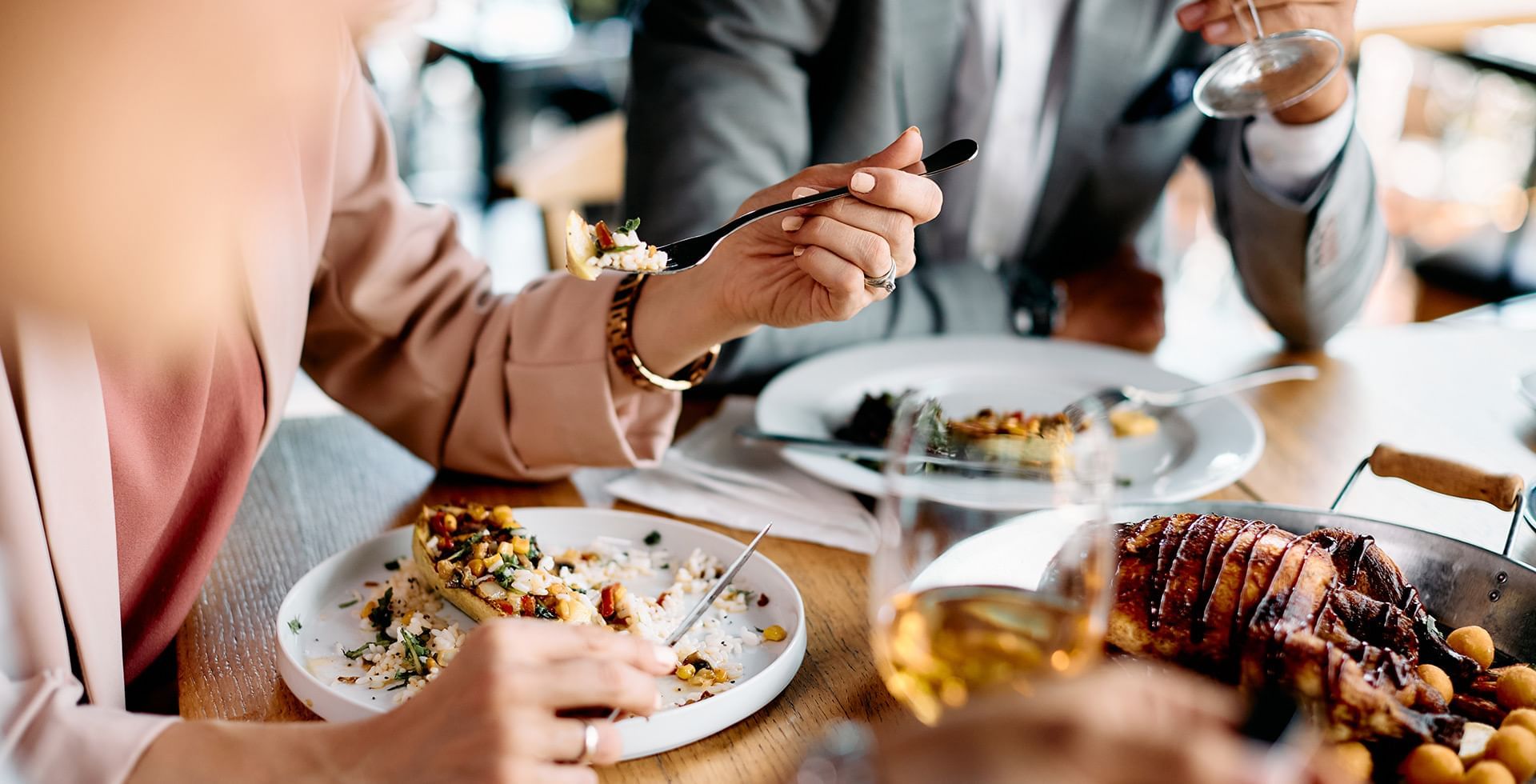 Guests having lunch