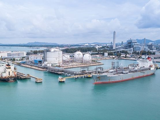 Aerial shot of Map Ta Phut Industrial Estate near Hop Inn Hotel