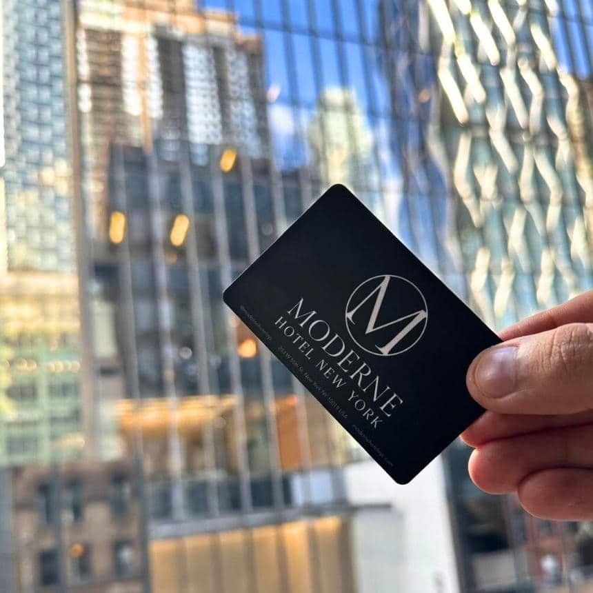 room key for the moderne hotel in midtown manhattan