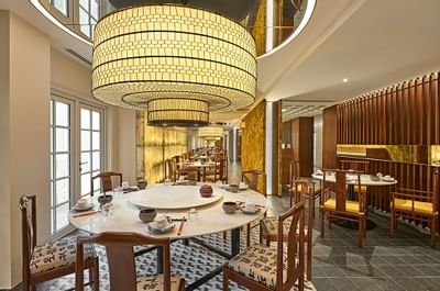 Interior of a Dining area in Min Jiang at Goodwood Park Hotel