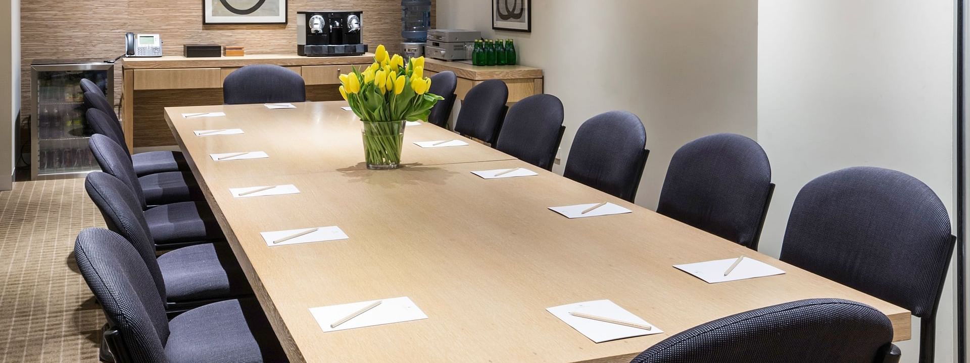 Table arrangement in a Meeting Room at Crown Hotel Melbourne