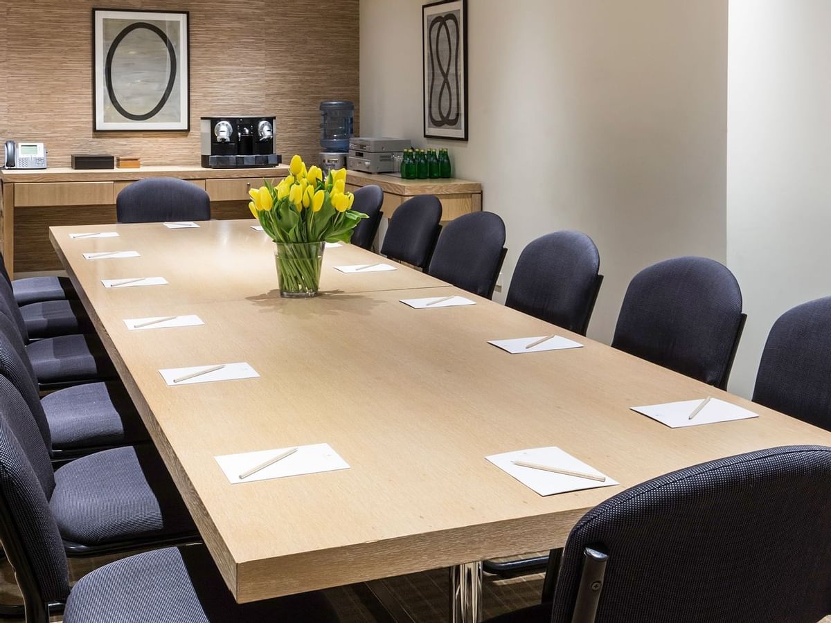 Table arrangement in a Meeting Room at Crown Hotel Melbourne