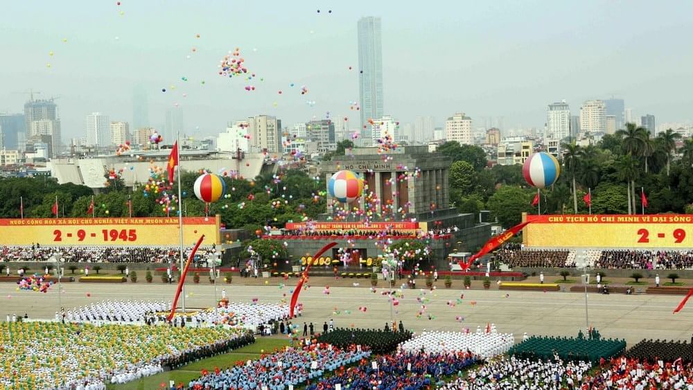 A parade & celebration in Ho Chi Minh's Mausoleum near Sunway Hotel Hanoi