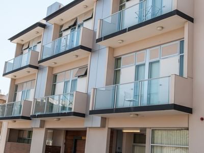 Street view_Student Living City West complex featuring secure car parking on ground floor