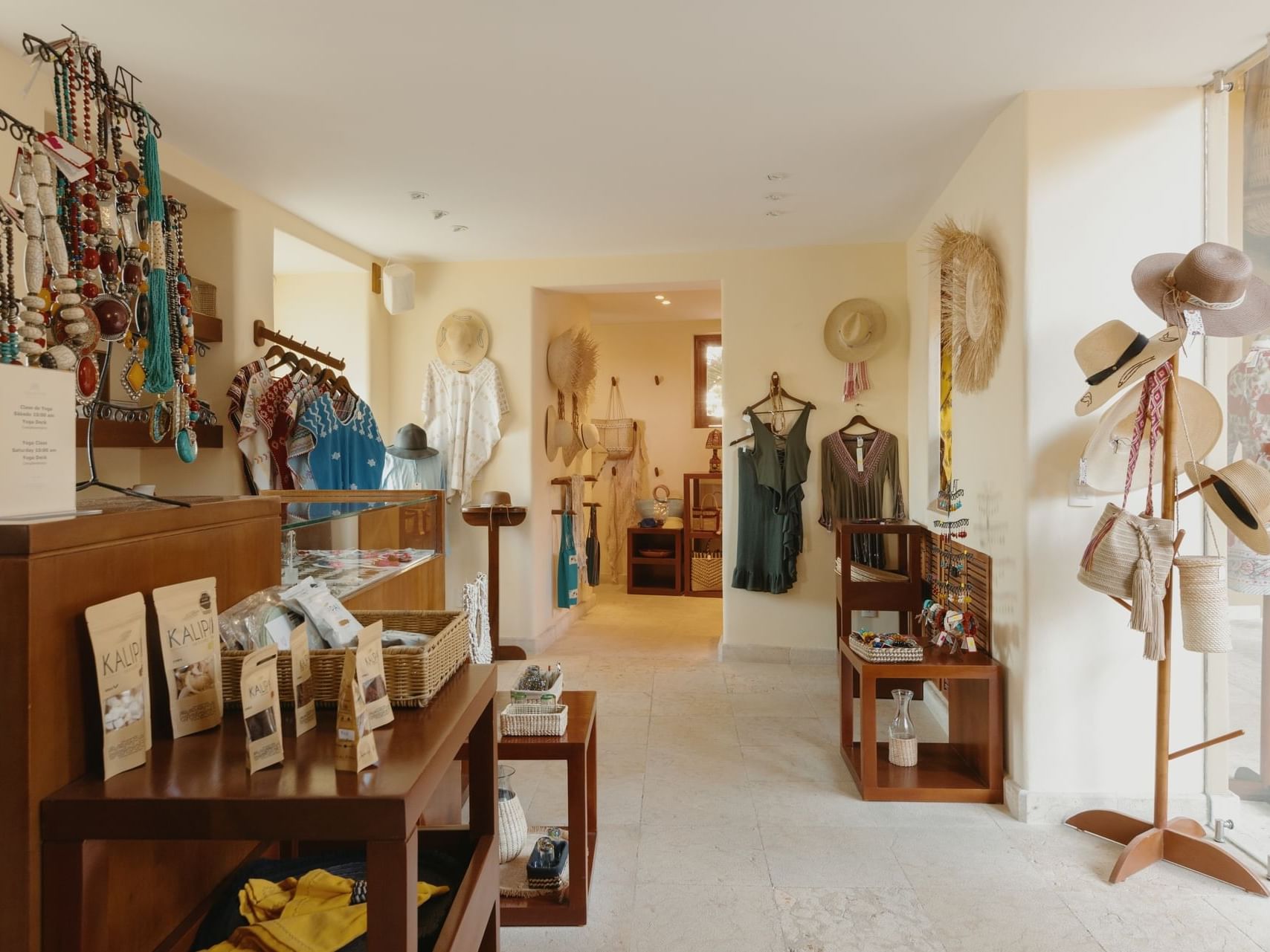 Dresses, hats, amenities in Sundries shop at Cala de Mar Resort