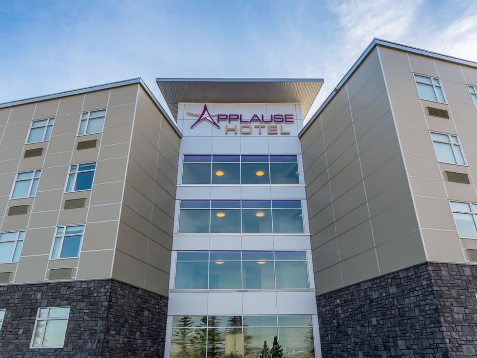 Exterior low angle view of Applause Hotel Calgary