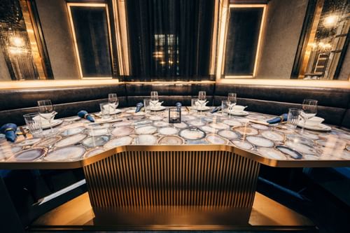 Private dining room in Mott 32 at Paradox Hotel Vancouver