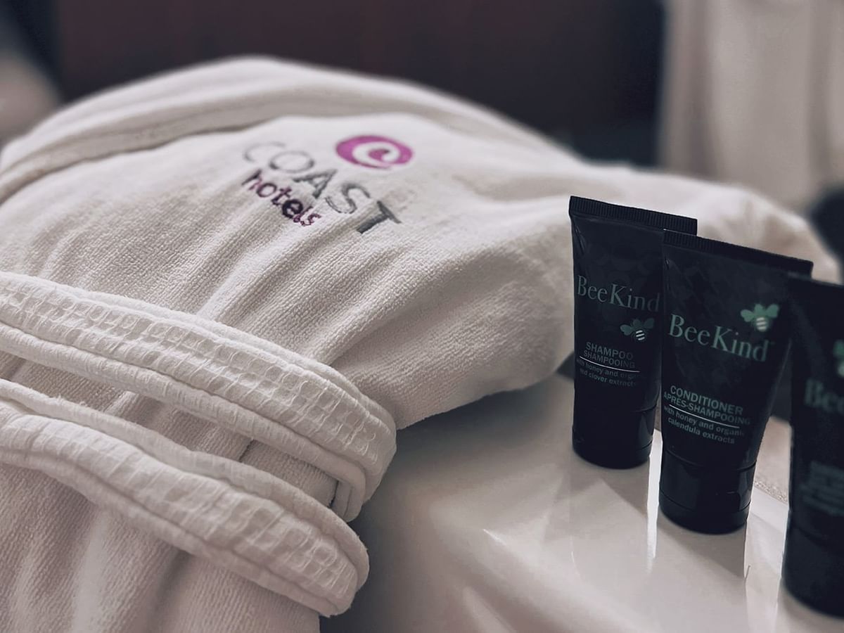 Coast bath robe and soaps