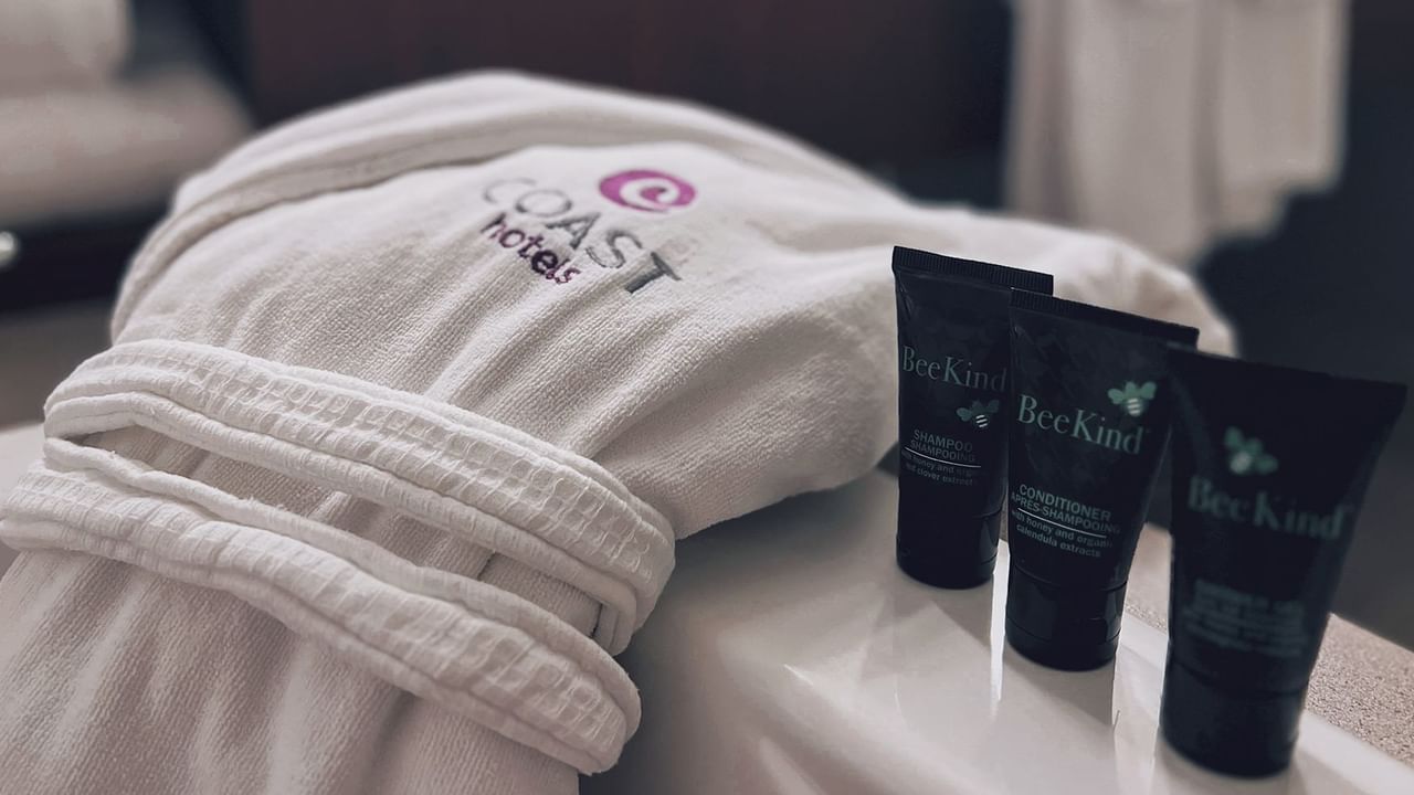 Coast bath robe and soaps