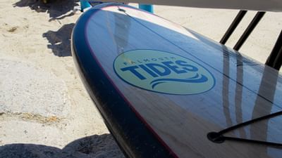 Close-up of a paddle boat used at Falmouth Tides