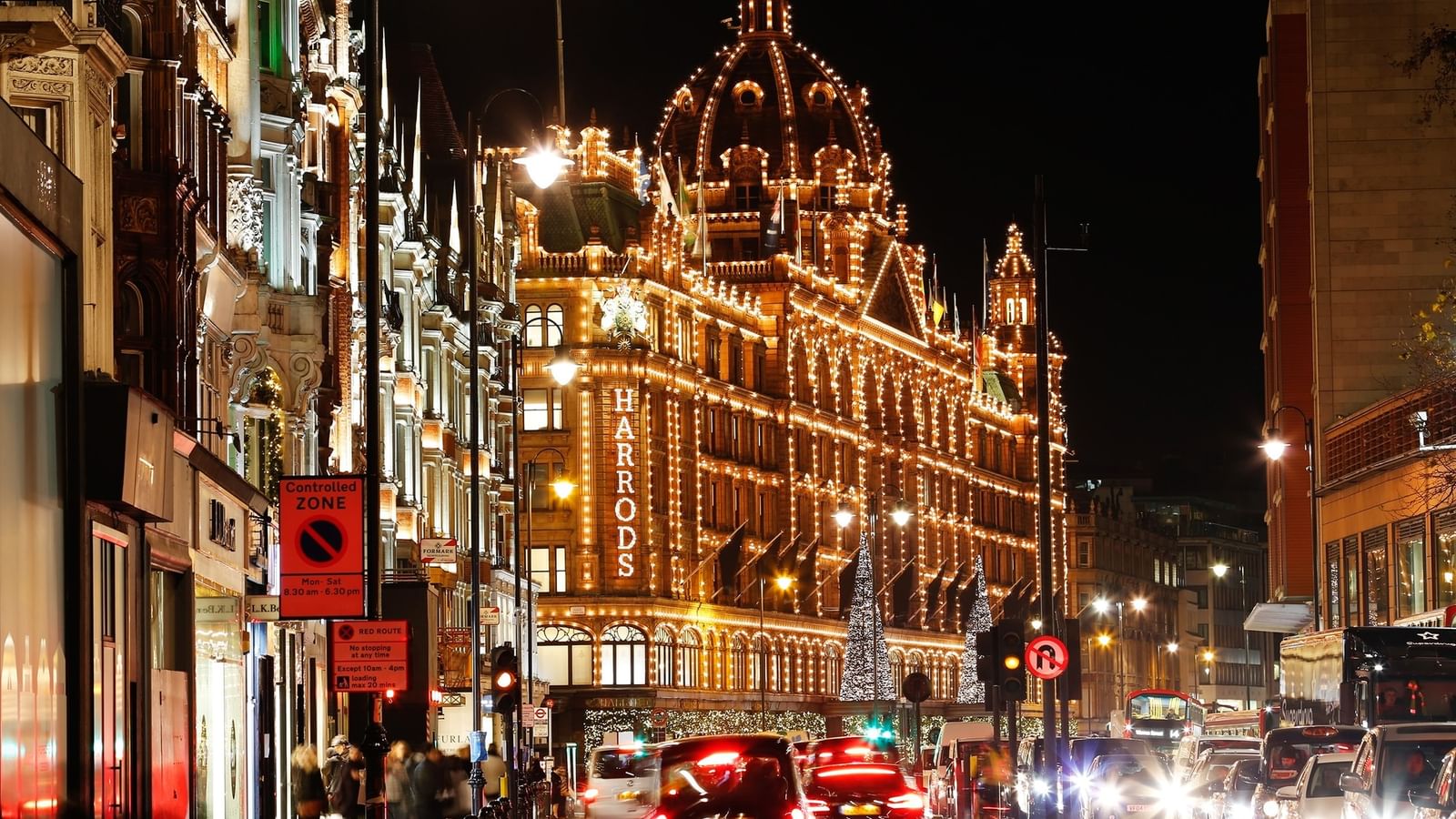 View of the Harrods during the Christmas season