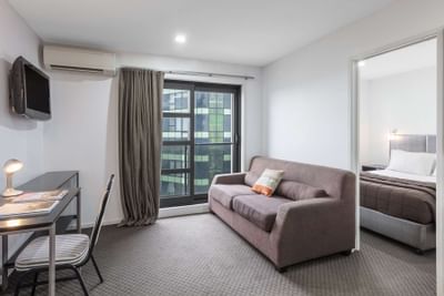 Living area of 2-Bedroom Family Apartment at Nesuto St Martins