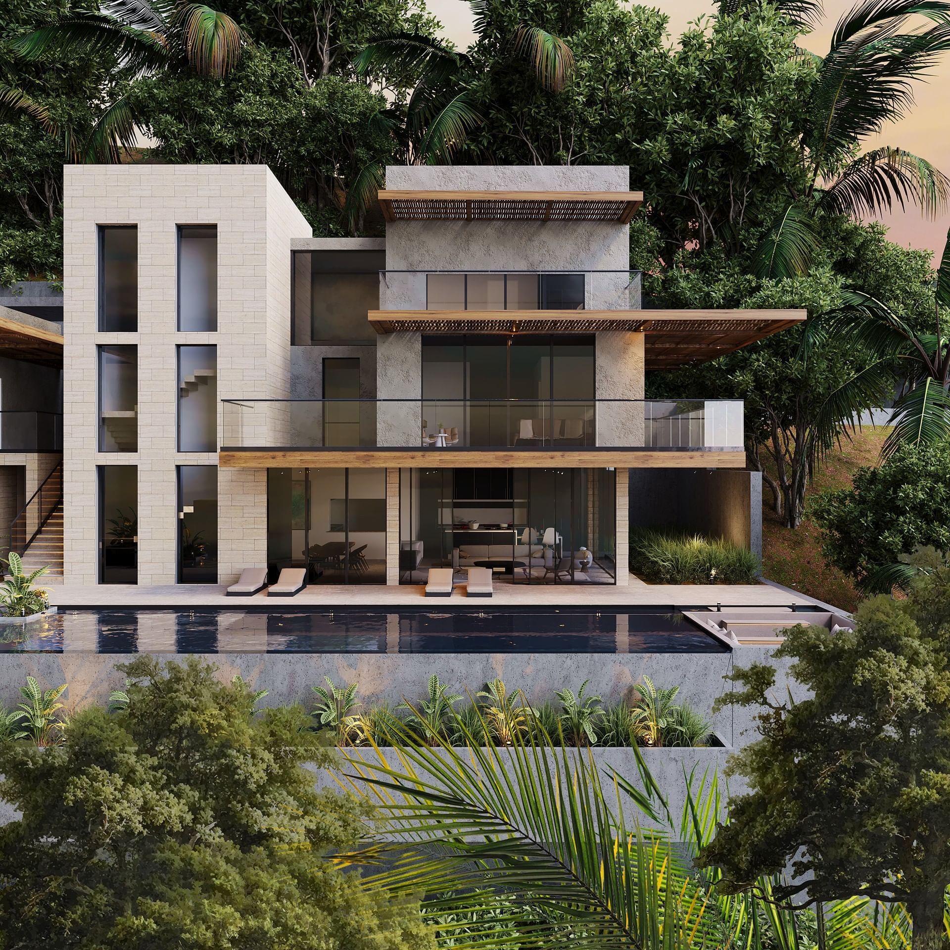 Modern luxury Agora Villa with private pool, balcony, and stunning tropical surroundings at A'ila Villas