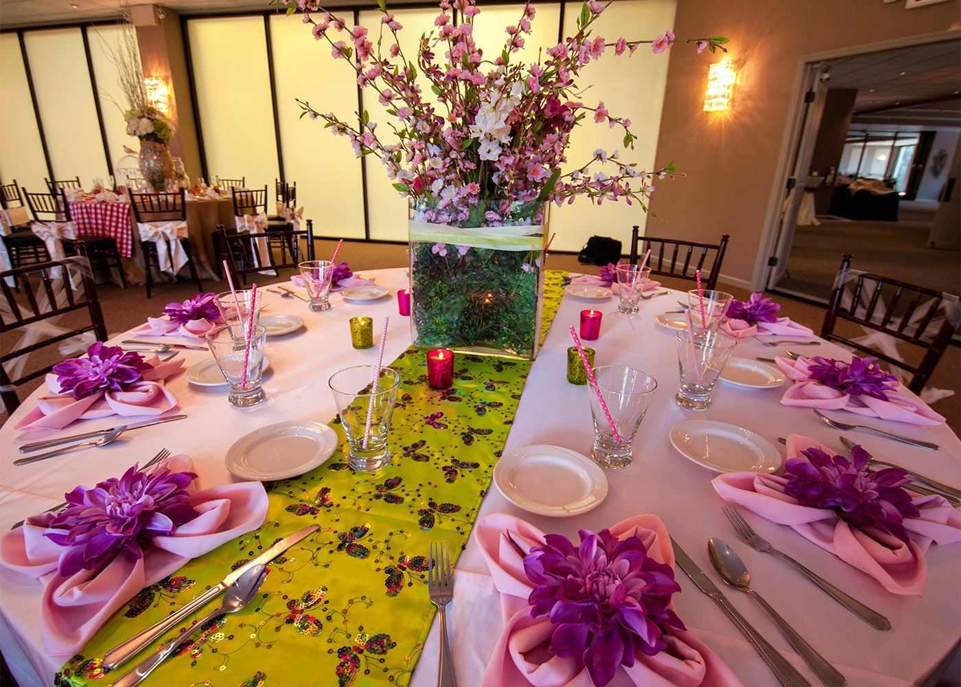 Well-arranged dining table at Cove Haven Resort